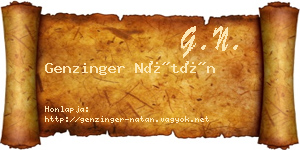 Genzinger Nátán névjegykártya